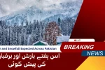 Rain and Snowfall Expected Across Pakistan